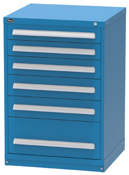 Vidmar RP2112A Counter-Height Modular Drawer Cabinet — 6 Drawers, 98 Compartments