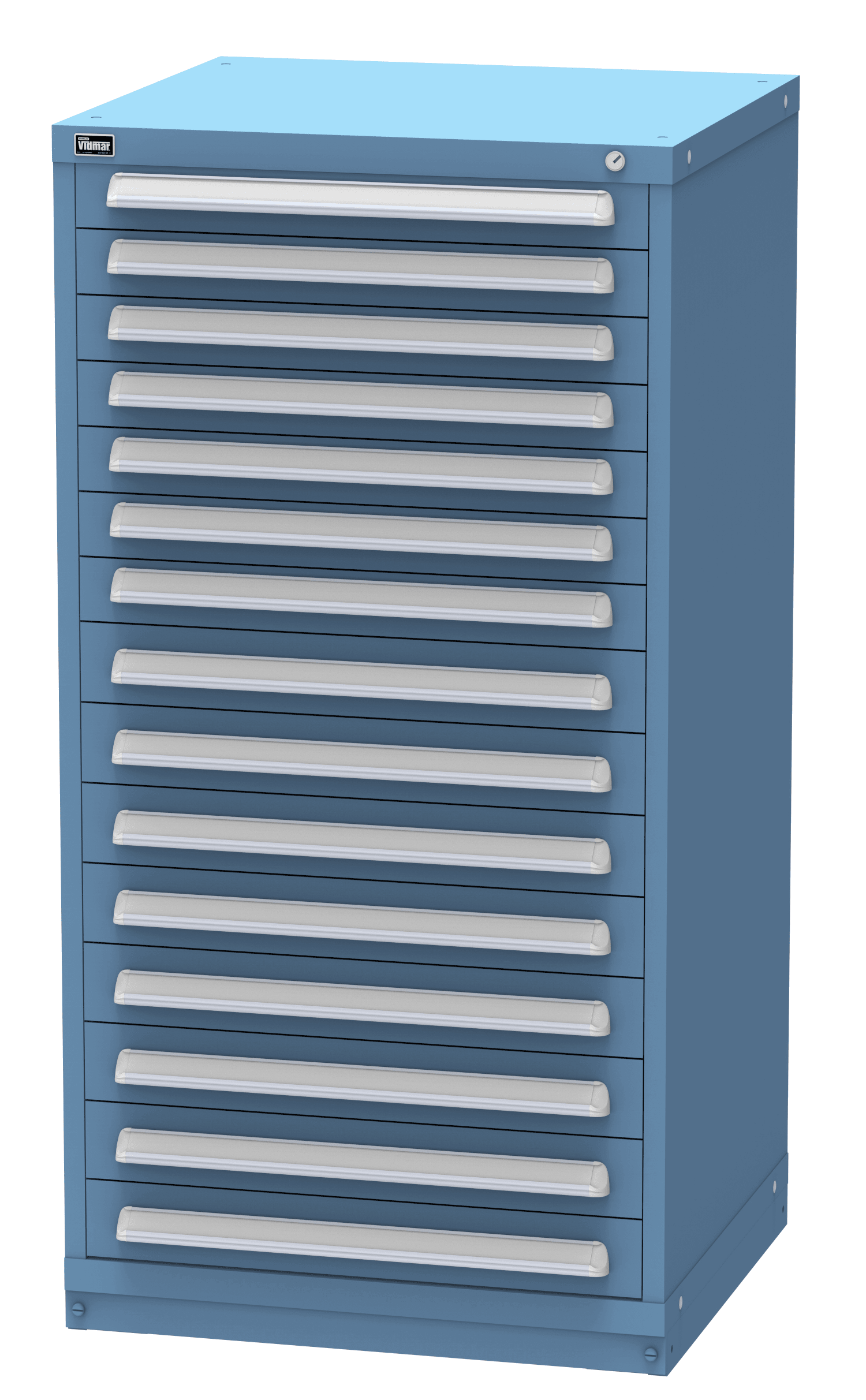 Vidmar SCU3014A modular drawer cabinet, Bright Blue
