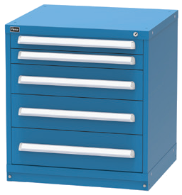 Vidmar SEP1019A Bench-Height Modular Drawer Cabinet — 5 Drawers, 84 Compartments